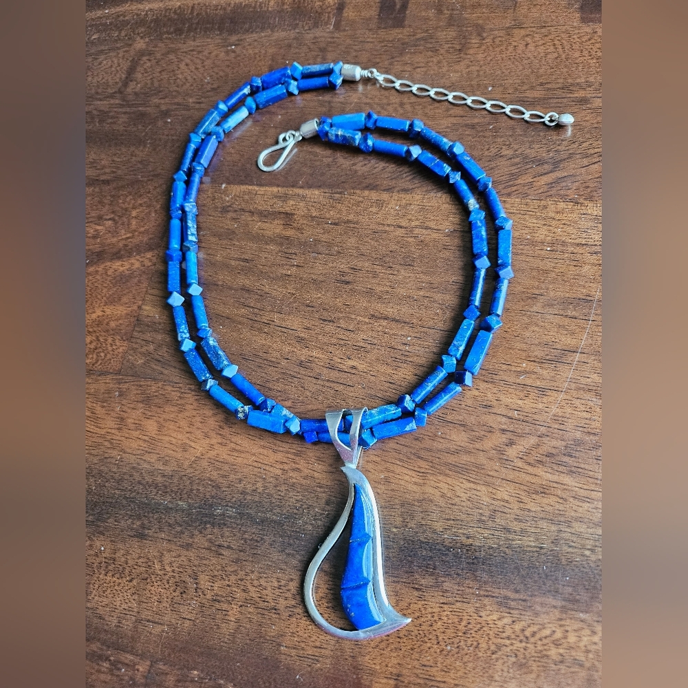 Blue Lapis Necklace with Pendant